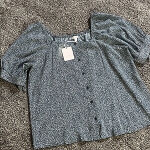 BOGO FREE LC LAUREN CONRAD Puff Sleeve Floral Print Blouse